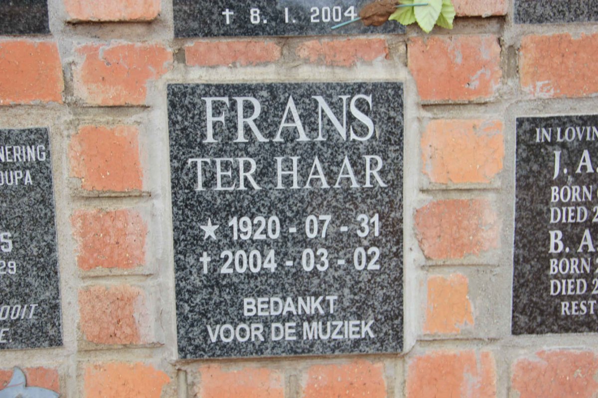 HAAR Frans, ter 1920-2004