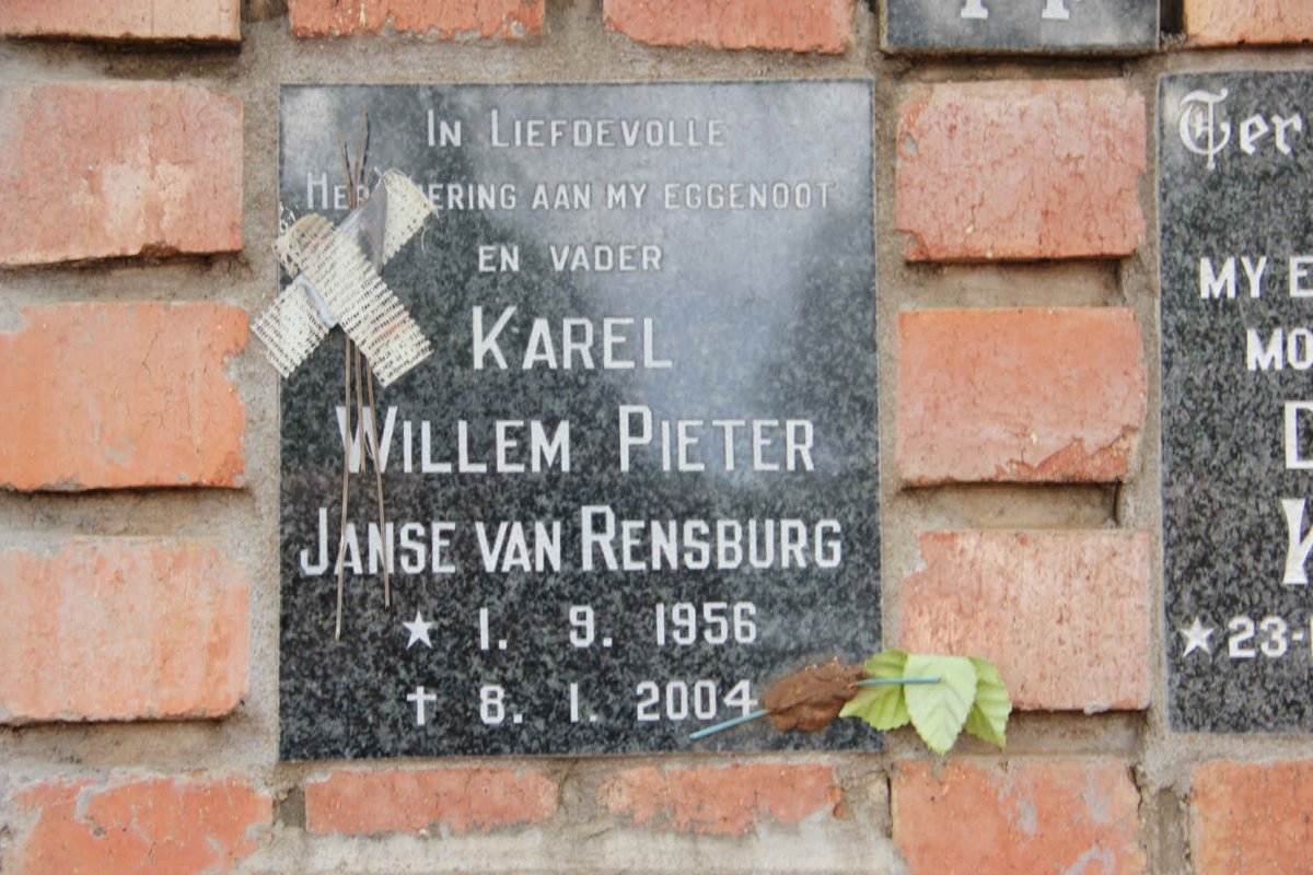 RENSBURG Karel Willem Pieter, Janse van 1956-2004