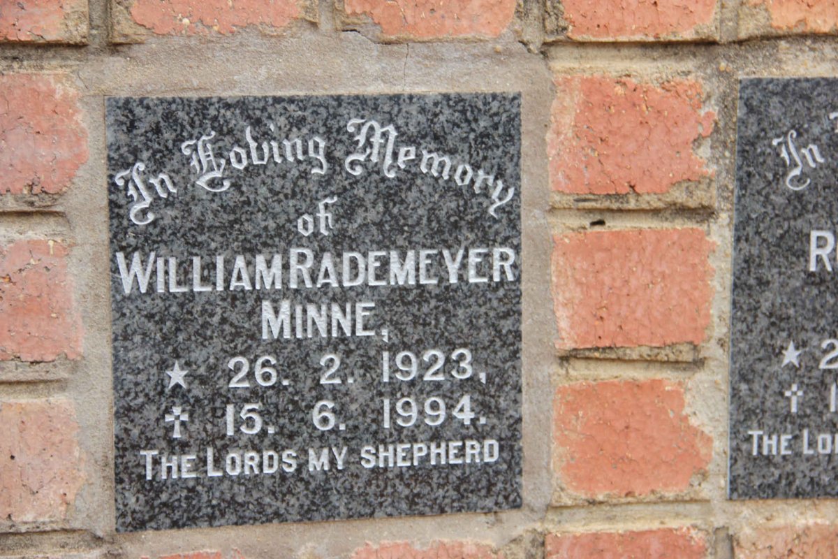 MINNE William Rademeyer 1923-1994