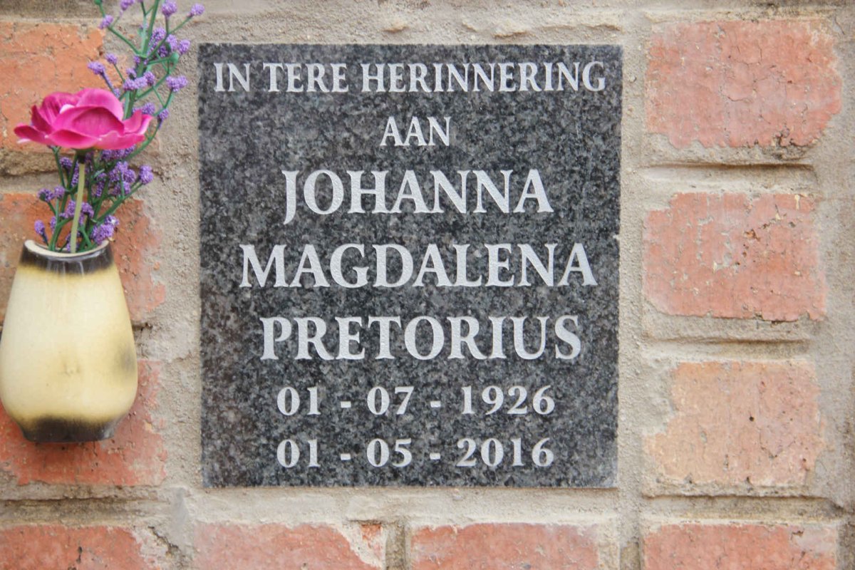 PRETORIUS Johanna Magdalena 1926-2016