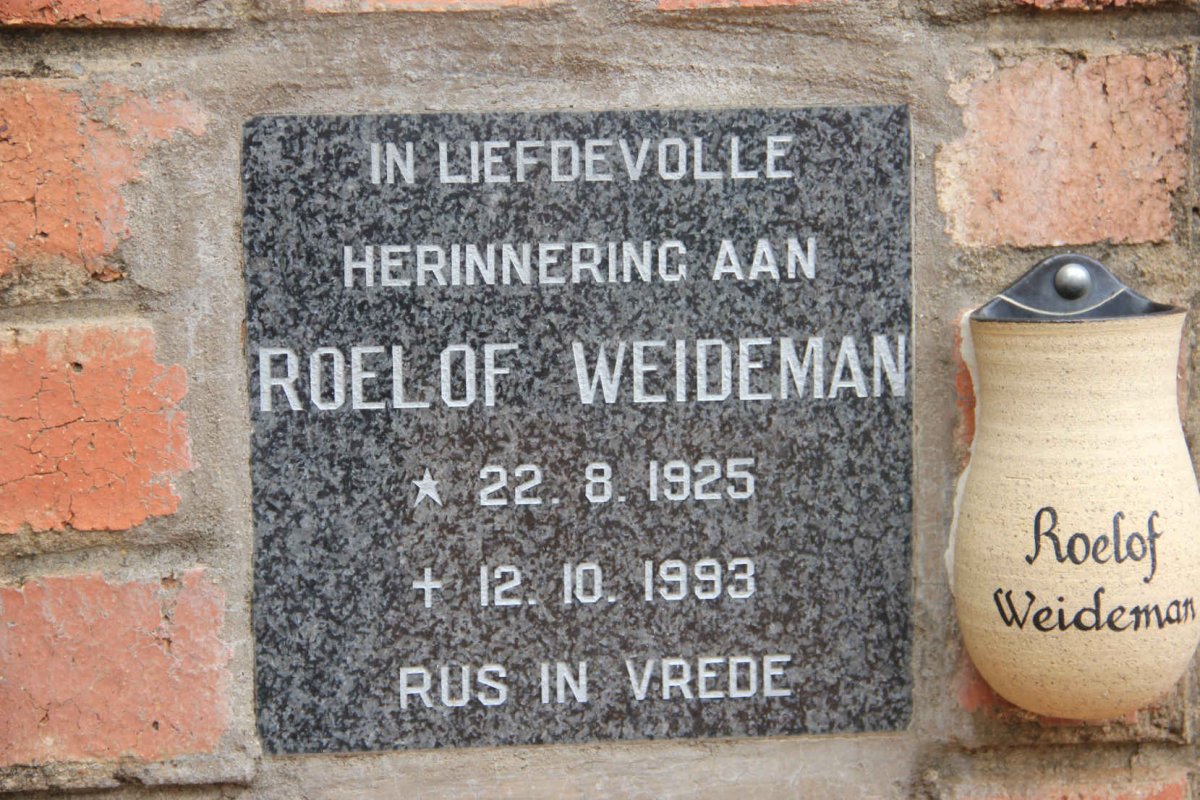 WEIDEMAN Roelof 1925-1993