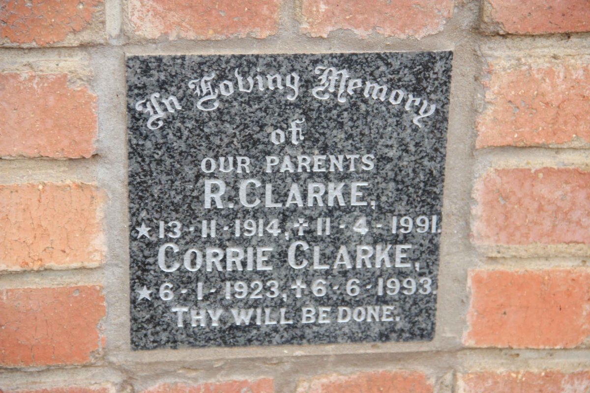 CLARKE R. 1914-1991 &amp; Corrie 1923-1993