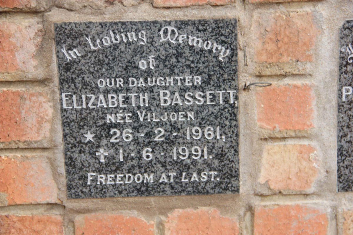 BASSETT Elizabeth nee VILJOEN 1961-1991