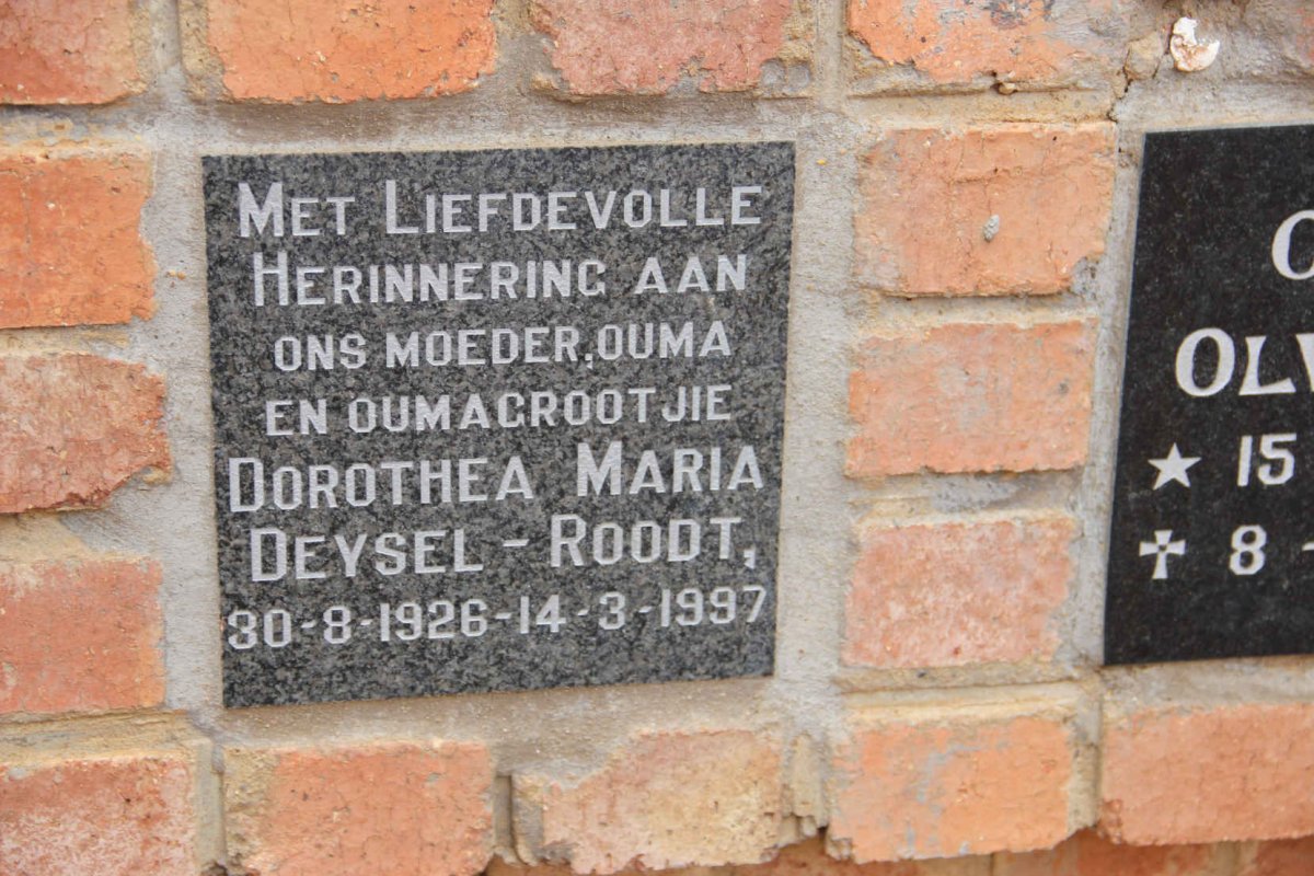 ROODT Dorothea Maria, DEYSEL 1926-1997