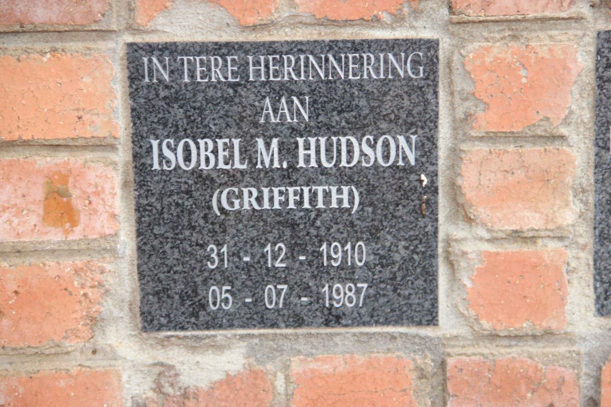 HUDSON Isobel M. nee GRIFFITH 1910-1987