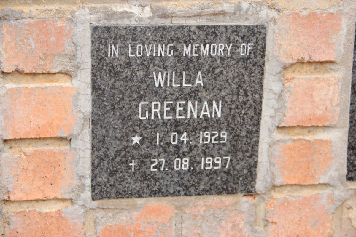 GREENAN Willa 1929-1997