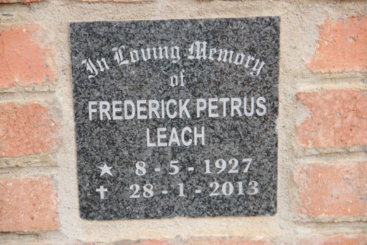 LEACH Frederick Petrus 1927-2013