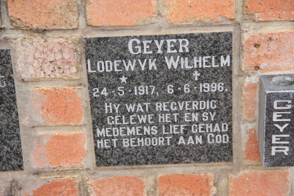 GEYER Lodewyk Wilhelm 1917-1996