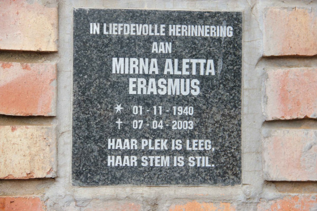 ERASMUS Mirna Aletta 1940-2003