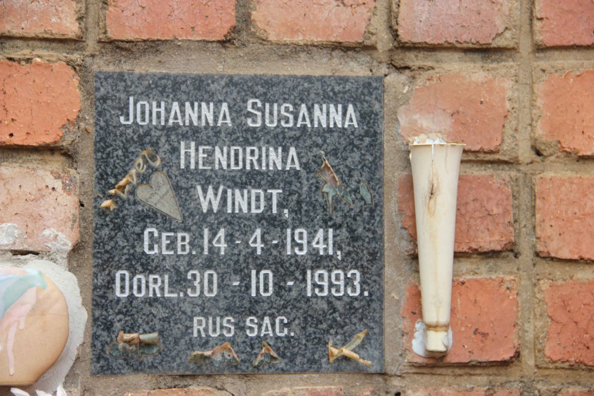 WINDT Johanna Susanna Hendrina 1941-1993