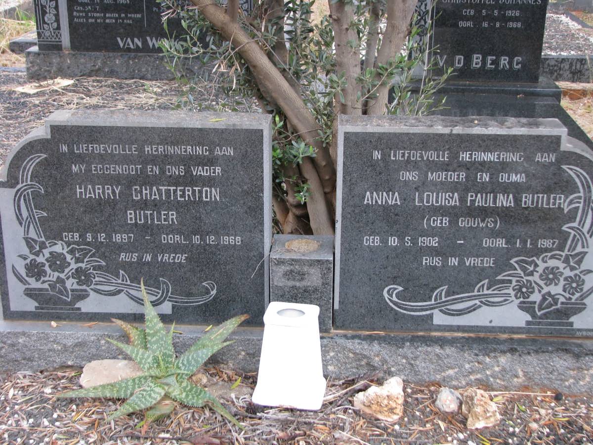 BUTLER Harry Chatterton 1897-1968 &amp; Anna Louisa Paulina GOUWS 1902-1987