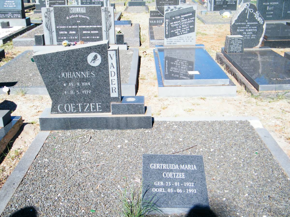 COETZEE Johannes 1914-1972 &amp; Gertruida Maria 1922-1993