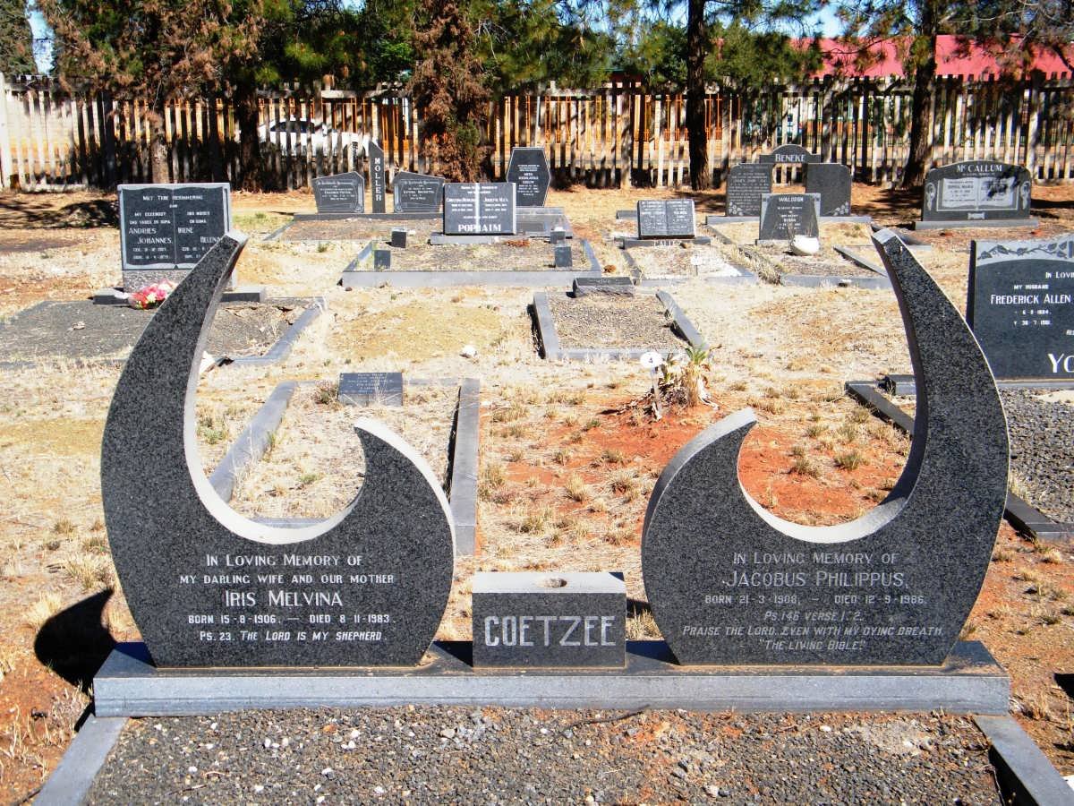 COETZEE Jacobus Philippus 1908-1986 &amp; Iris Melvina 1906-1983