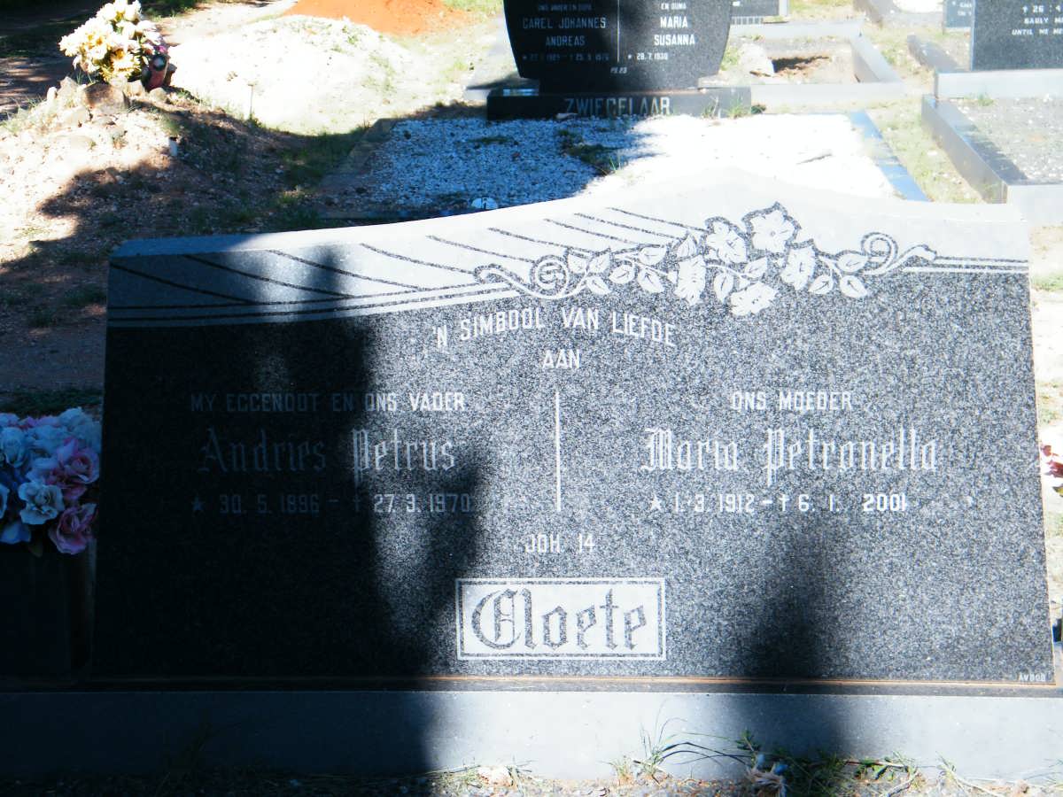 CLOETE Maria Petronella 1912-2001 :: Andries Petrus 1955-1970 