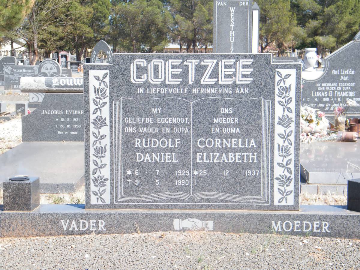 COETZEE Rudolf Daniel 1929-1990 &amp; Cornelia Elizabeth 1937-