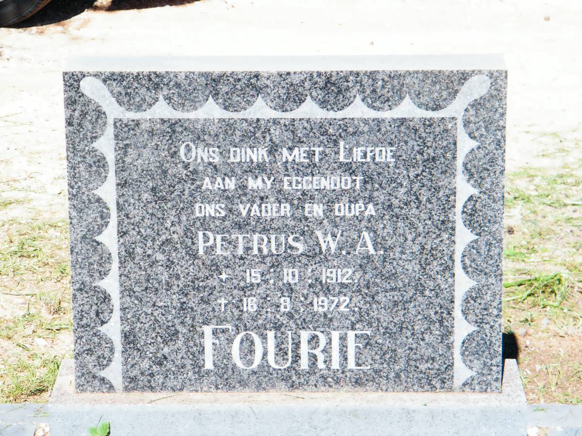 FOURIE Petrus W.A. 1912-1972