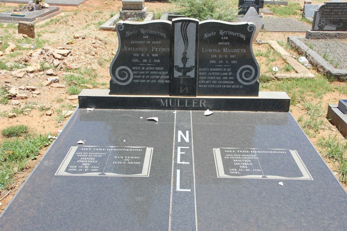 MULLER Johannes Petrus 1890-1968 &amp; Luwisa Magrieta 1897-1983 :: NEL Daniel Johannes 1924-2009 &amp; Maitha Jacobus 1930-