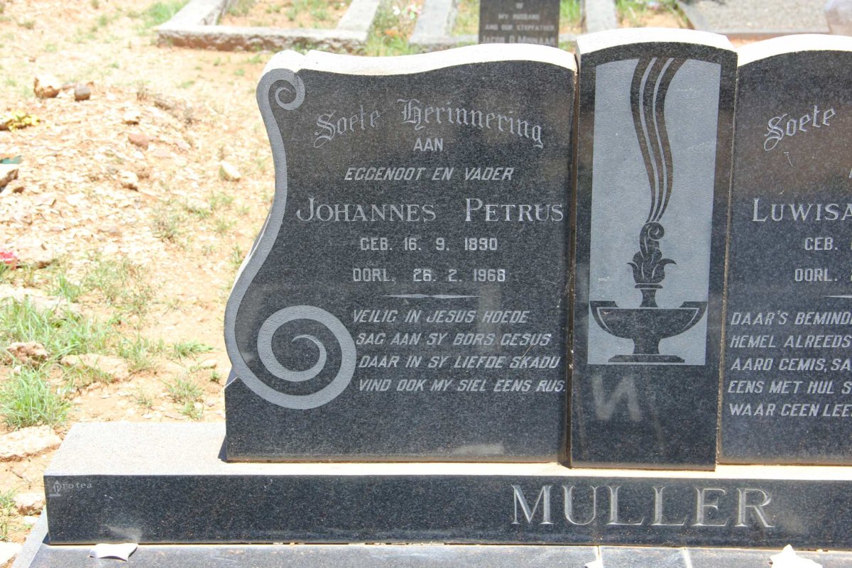 MULLER Johannes Petrus 1890-1968 &amp; Luwisa Magrieta 1897-1983 :: NEL Daniel Johannes 1924-2009 &amp; Maitha Jacobus 1930-