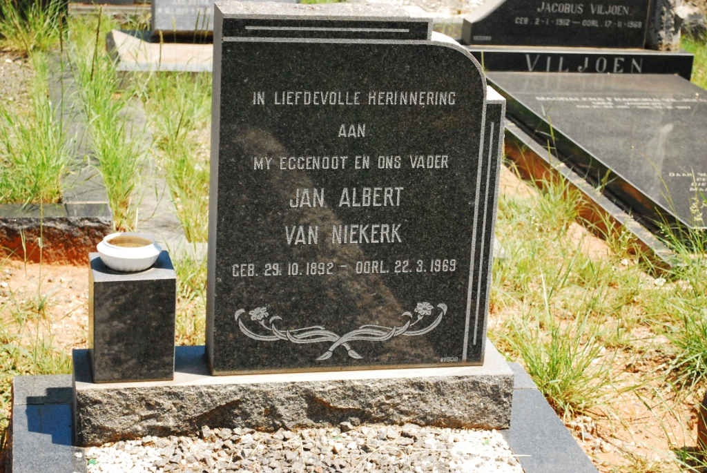 NIEKERK Jan Albert, van 1892-1969