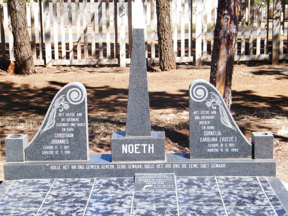 NOETH Christiaan Johannes 1917-1981 &amp; Cornelia Carolina KOTZE 1921-1982