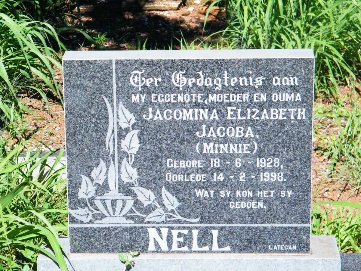 NELL Jacomina Elizabeth Jacoba 1928-1998