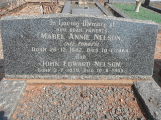 NELSON John Edward 1879-1965 &amp; Mabel Annie FORBES 1882-1964