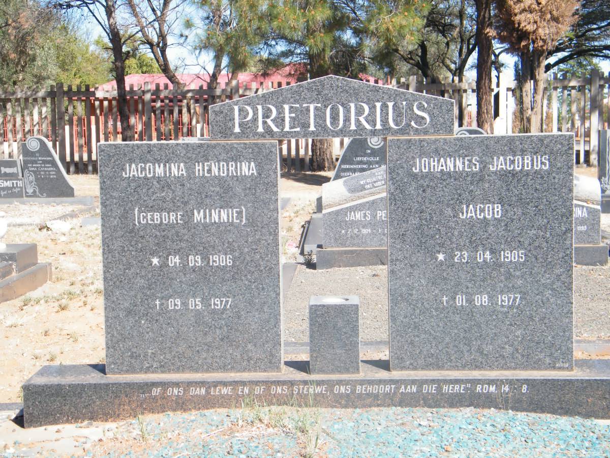 PRETORIUS Johannes Jacobus Jacob 1905-1977 &amp; Jacomina Hendrina MINNIE 1906-1977