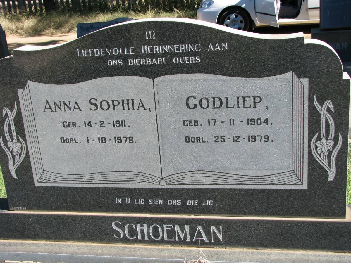 SCHOEMAN Godliep 1904-1979 &amp; Anna Sophia 1911-1976