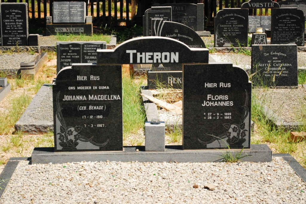 THERON Floris Johannes ?1889-1963? &amp; Johanna Magdalena BENADE ?1910-1967
