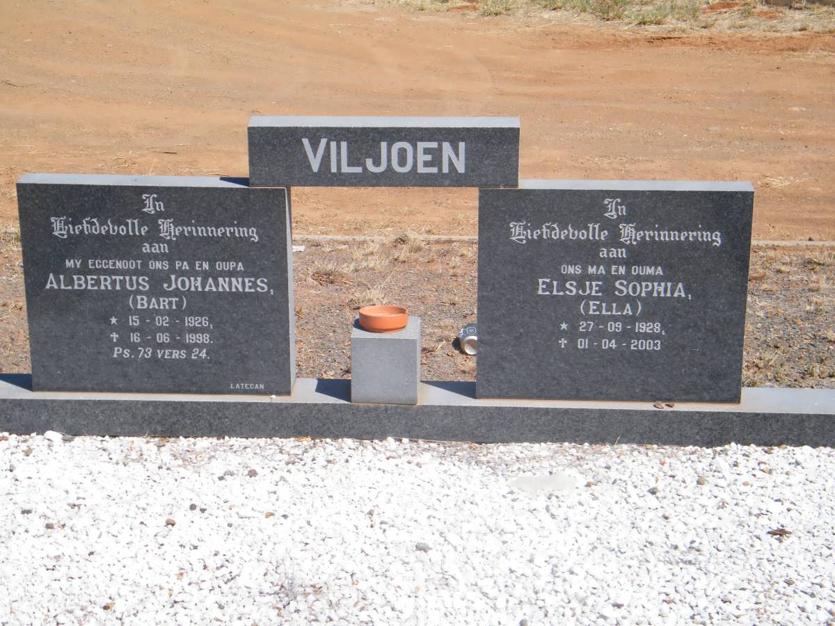 VILJOEN Albertus Johannes 1926-1998 &amp; Elsje Sophia 1928-2003