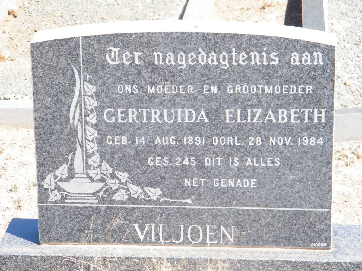 VILJOEN Gertruida Elizabeth 1891-1984