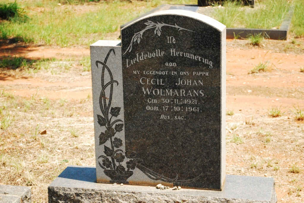 WOLMARANS Cecil John 1921-1961
