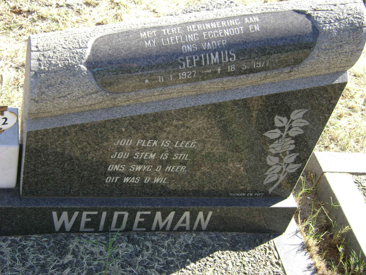 WEIDEMAN Septimus 1927-1977