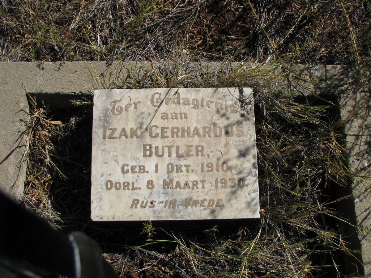BUTLER Izak Gerhardus 1910-1930