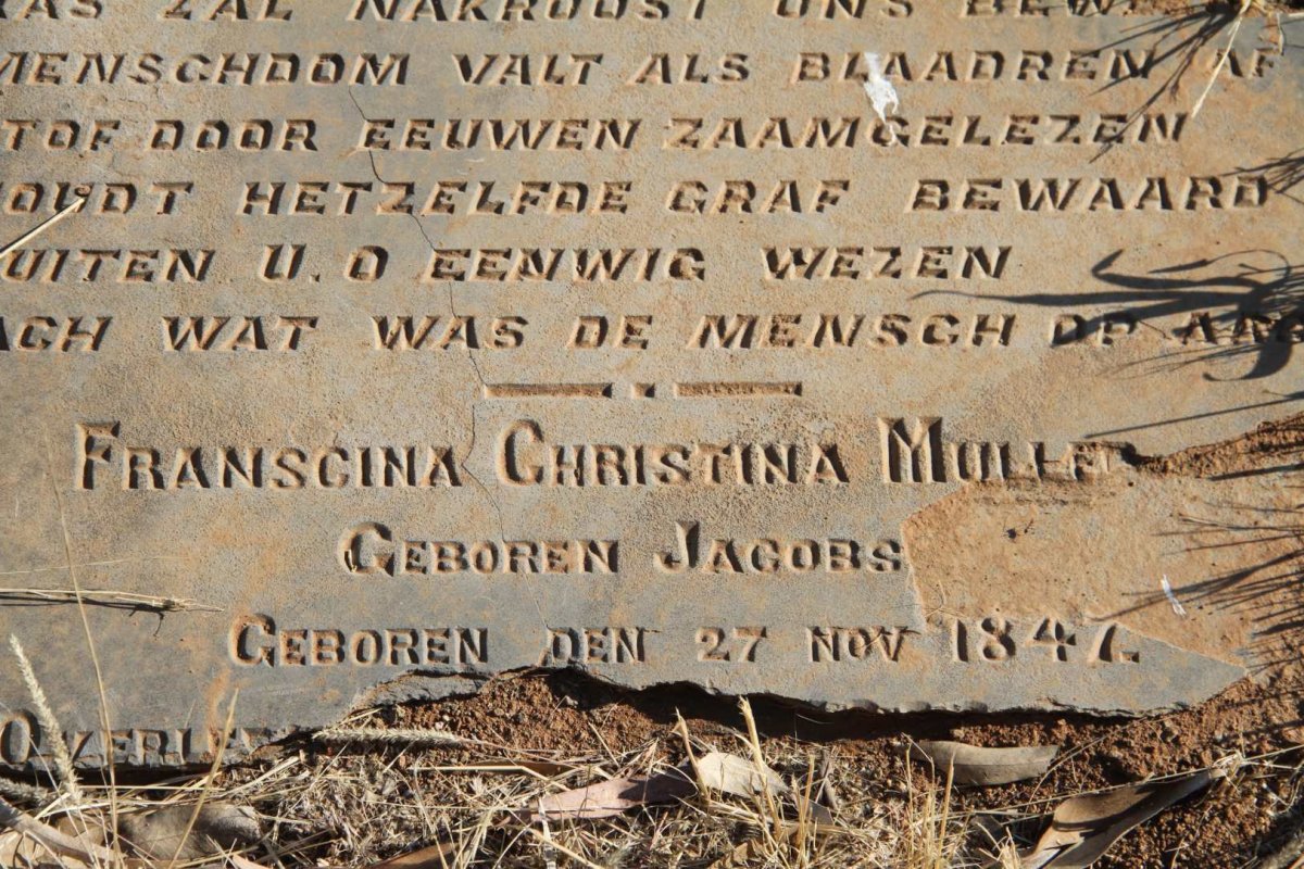MULLER Franscina Christina nee JACOBS 1847-