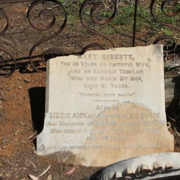 ROBERTS Charles 1822-1882 &amp; Mary -1884 :: BLACK Lizzie Ann nee ROBERTS -1895