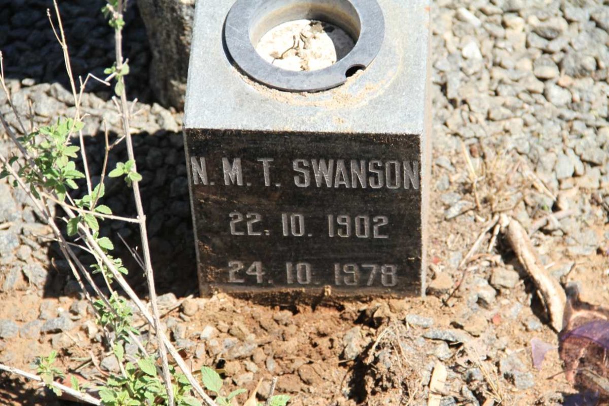 SWANSON N.M.T. 1902-1978