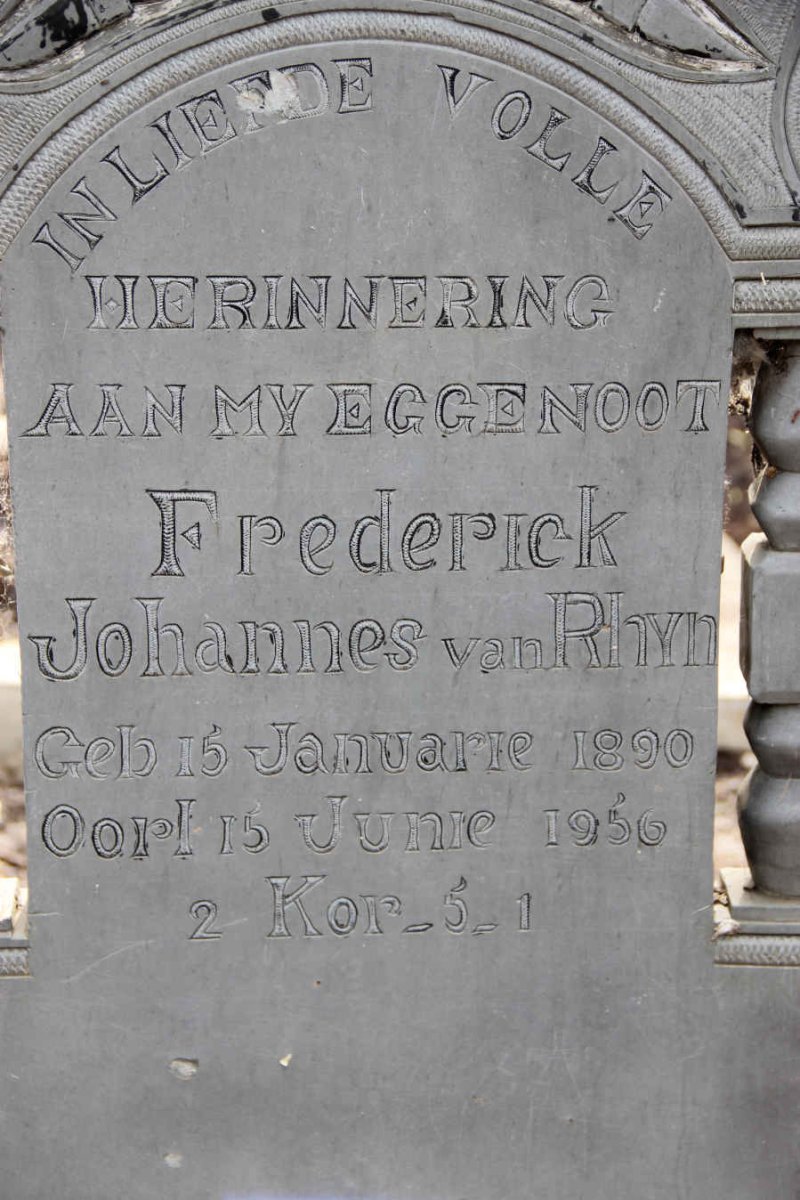 RHYN Frederick Johannes, van 1890-1956