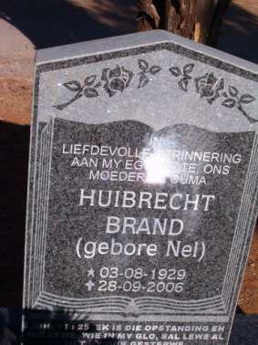 BRAND Huibrecht nee NEL 1929-2006