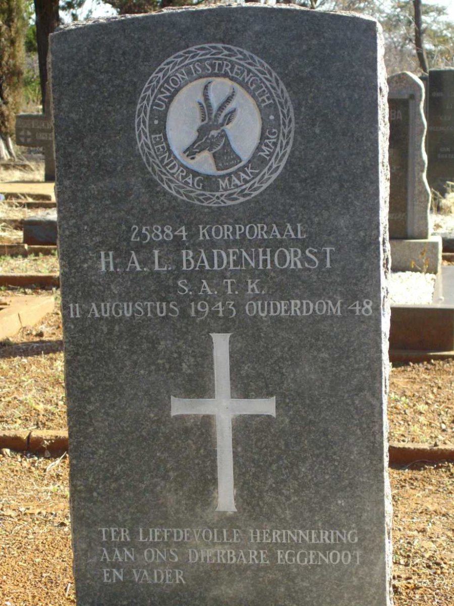 BADENHORST H.A.L. -1943