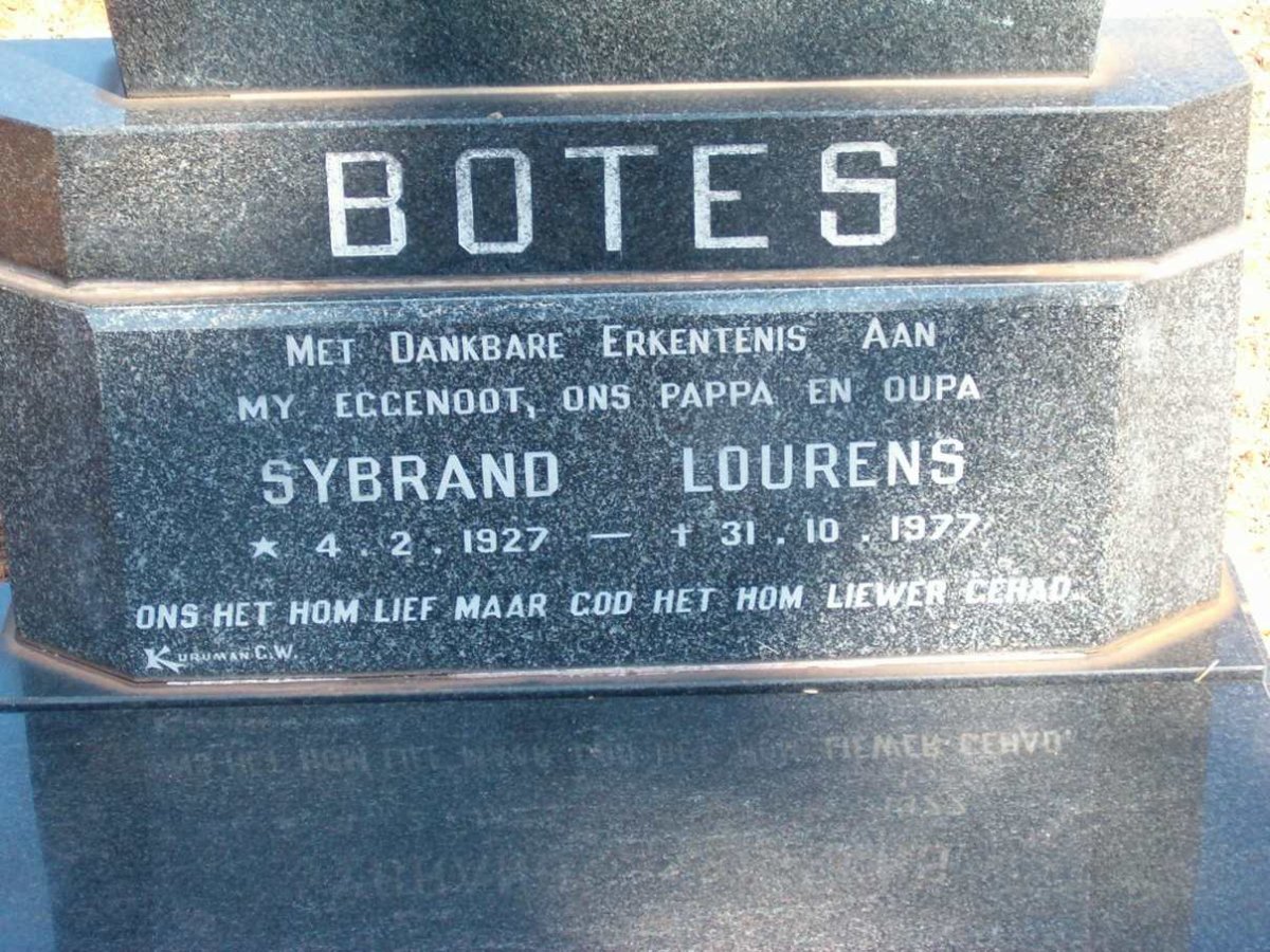 BOTES Sybrand Lourens 1927-1977