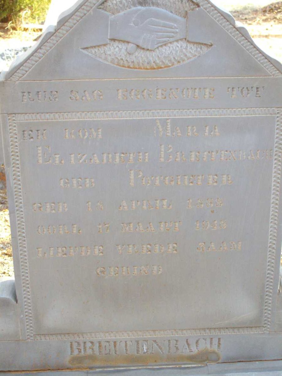 BREITENBACH Maria Elizabeth nee POTGIETER 1888-1948