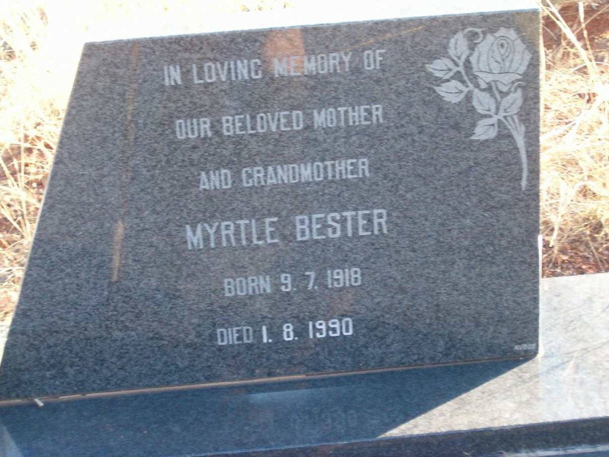 BESTER Myrtle 1918-1990