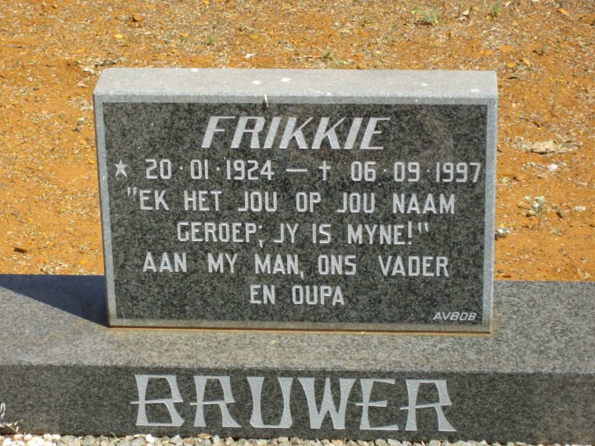 BRUWER Frikkie 1924-1997