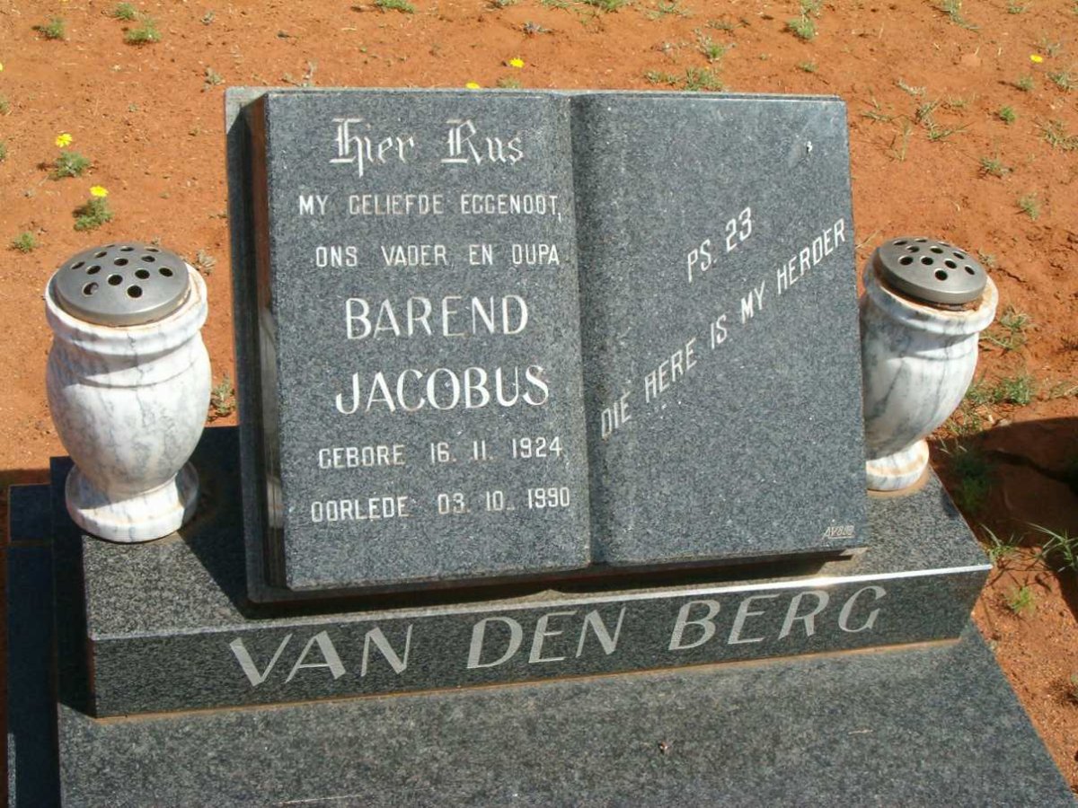 BERG Barend Jacobus, van den 1924-1990