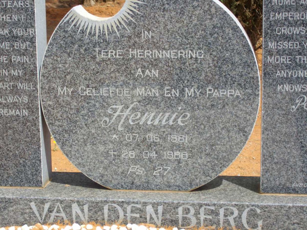 BERG Hennie, van den 1961-1988