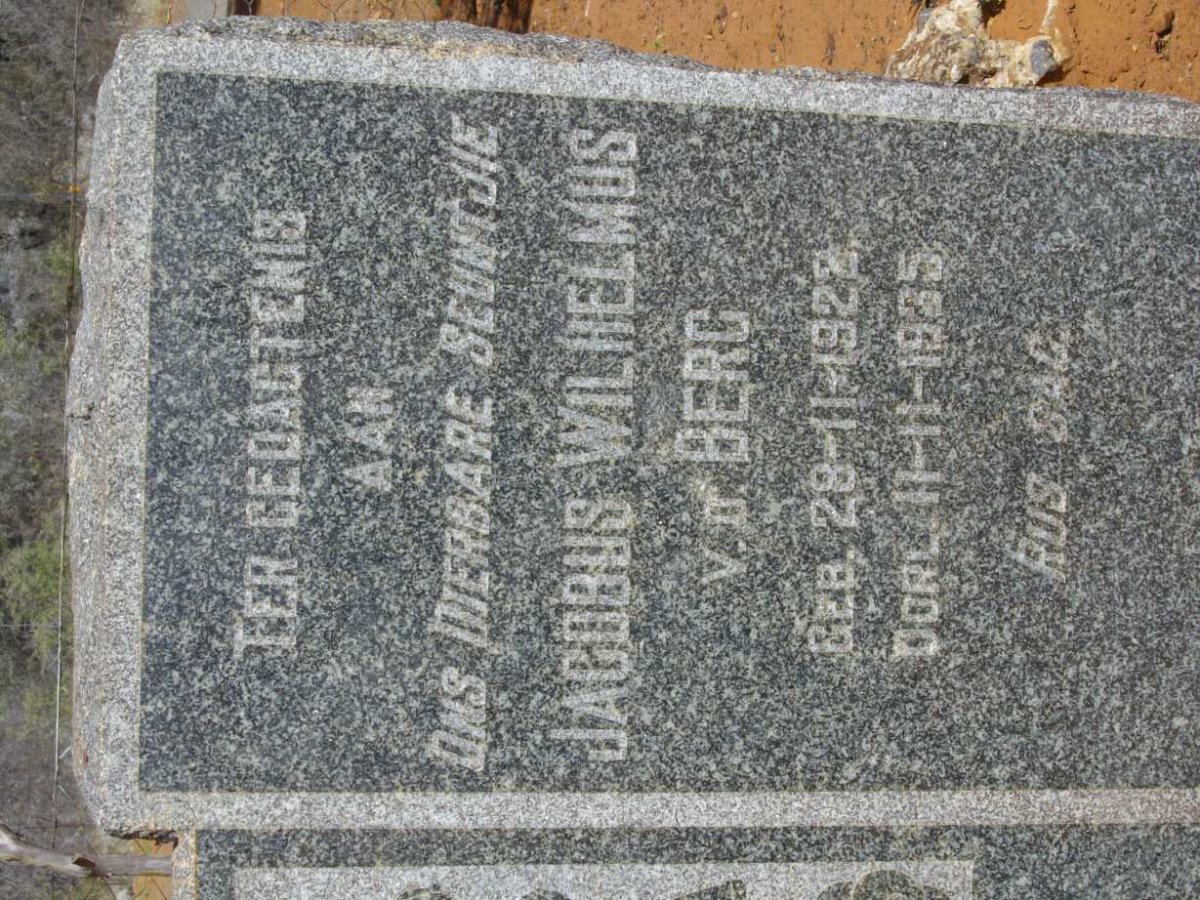 BERG Jacobus Wilhelmus, v.d. 1922-1935