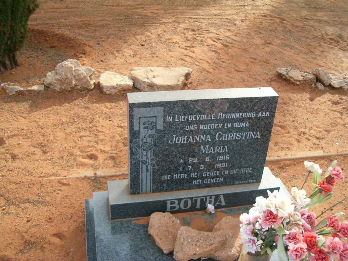 BOTHA Johanna Christina Maria 1916-1991