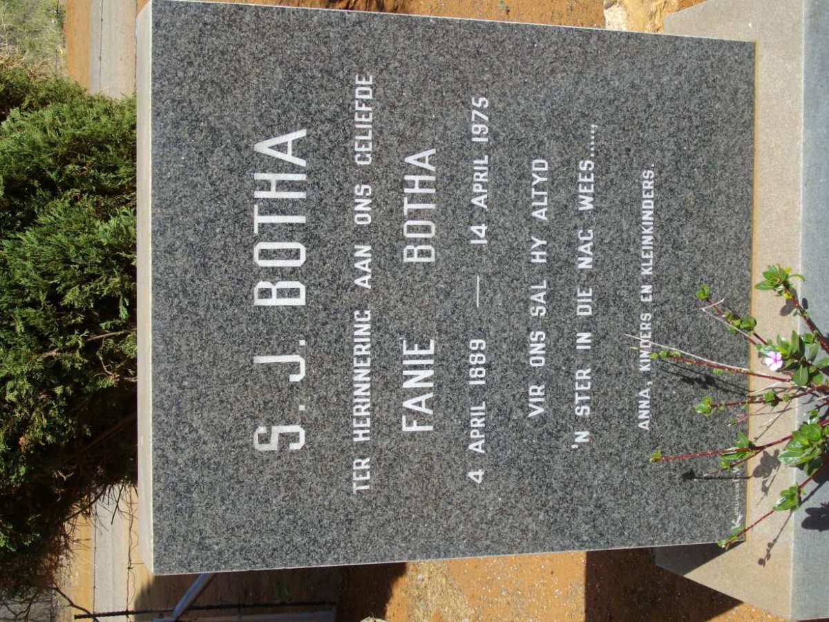 BOTHA S. J. 1889-1975