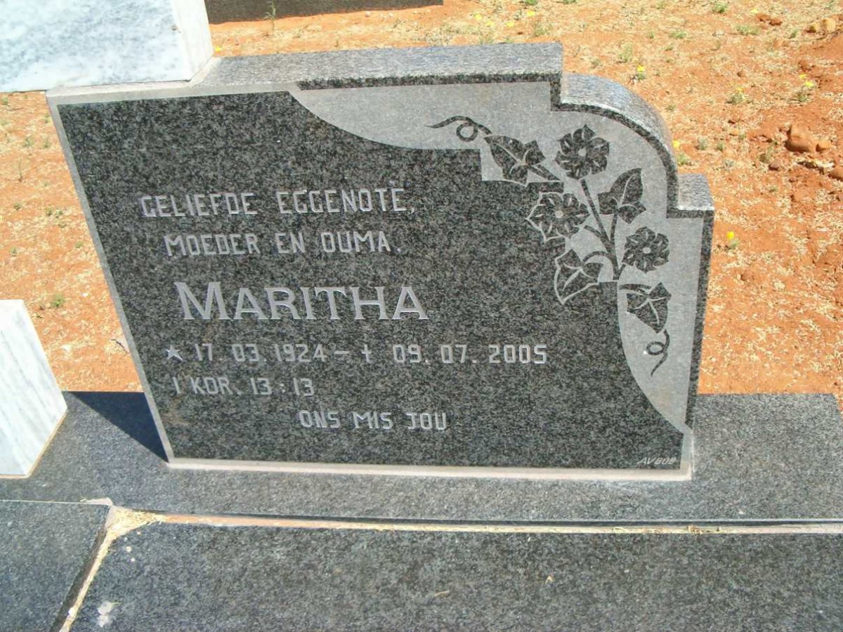 BURGER Maritha 1924-2005